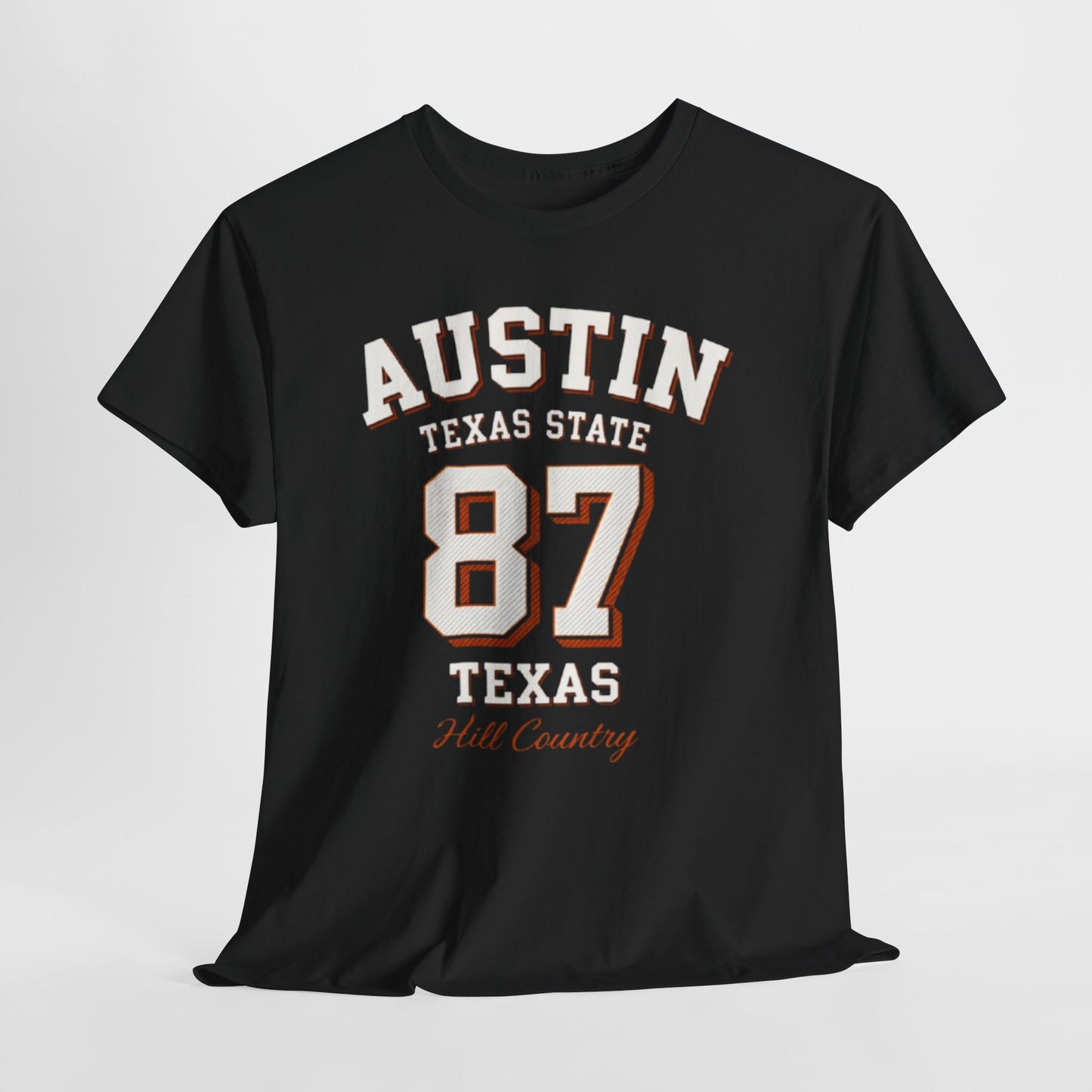 Dark Slate Gray Austin Texas State 87 Graphic T-Shirt – Vintage Varsity City Streetwear Tee
