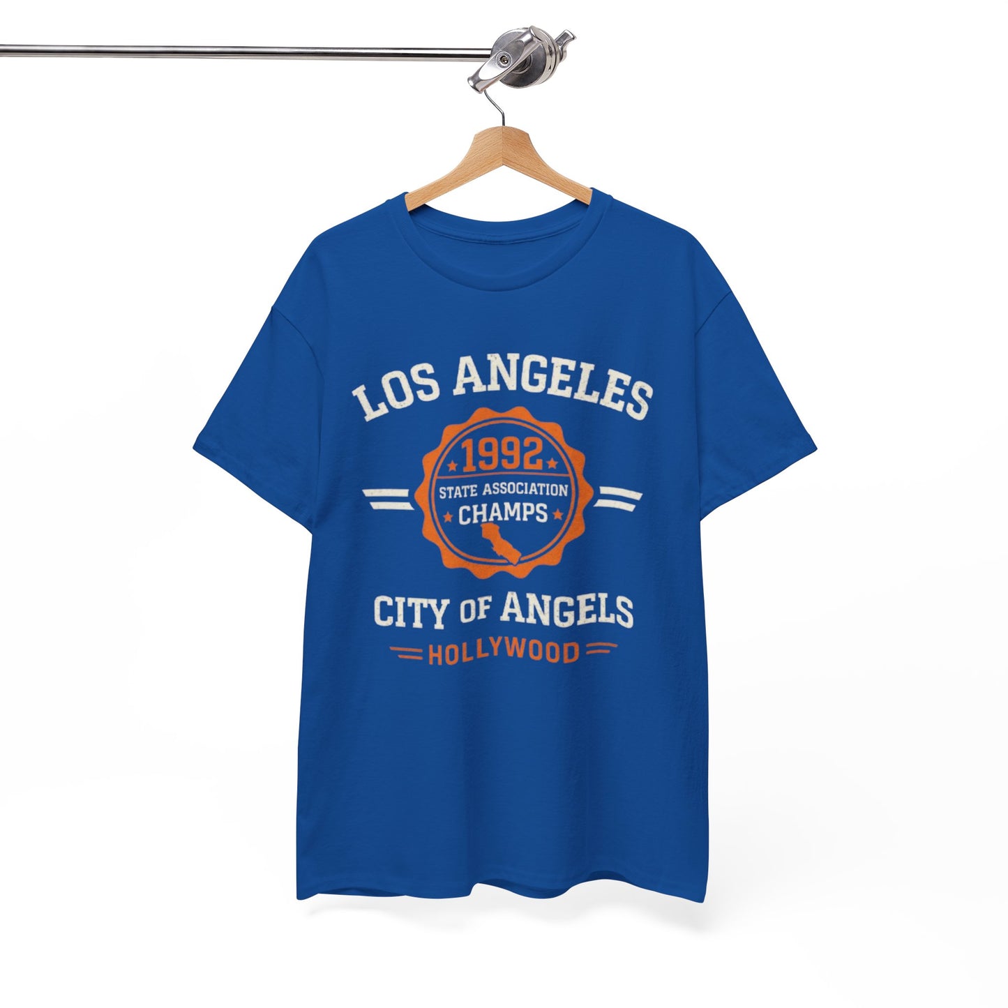 Los Angeles 1992 City of Angels Graphic T-Shirt – Vintage Hollywood Streetwear Tee