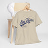 Gray Las Vegas Vintage Script T‑Shirt — Retro Casino Tee