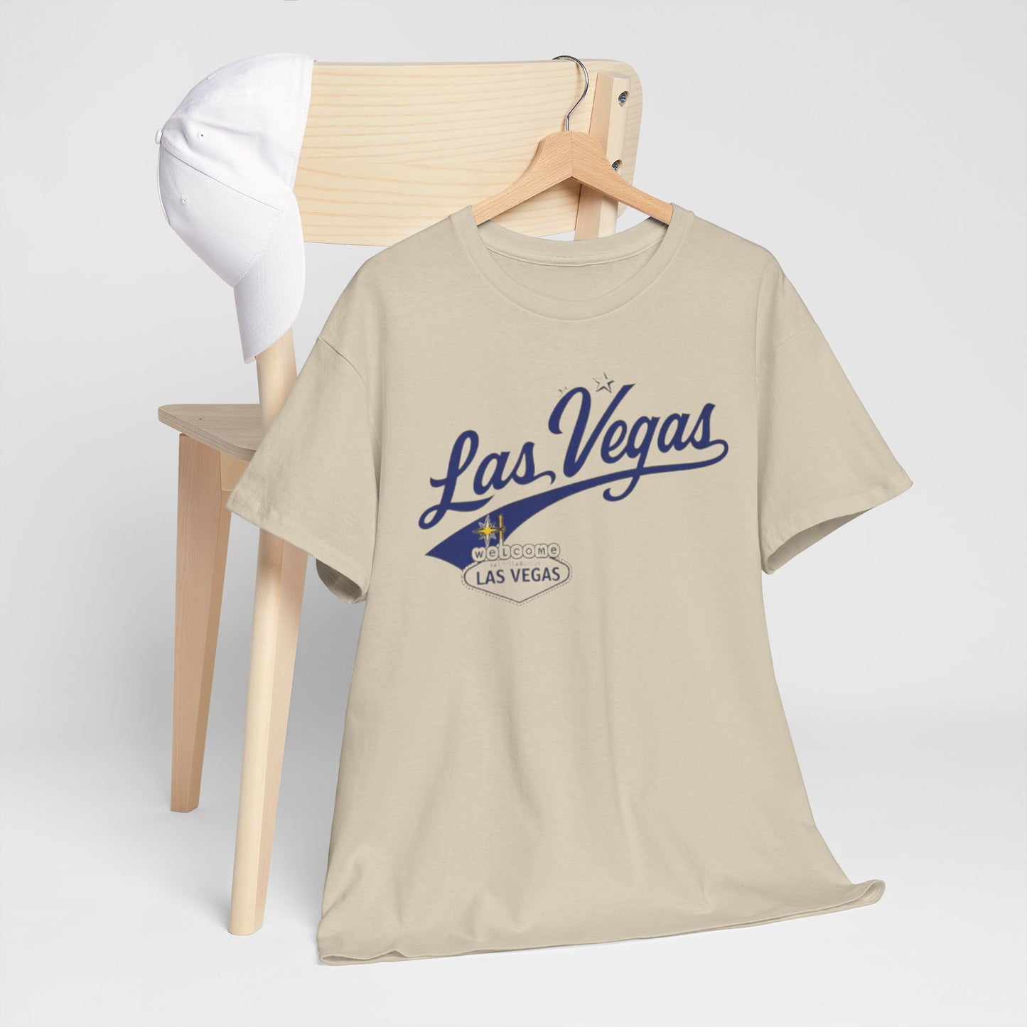 Las Vegas Vintage Script T‑Shirt — Retro Casino Tee