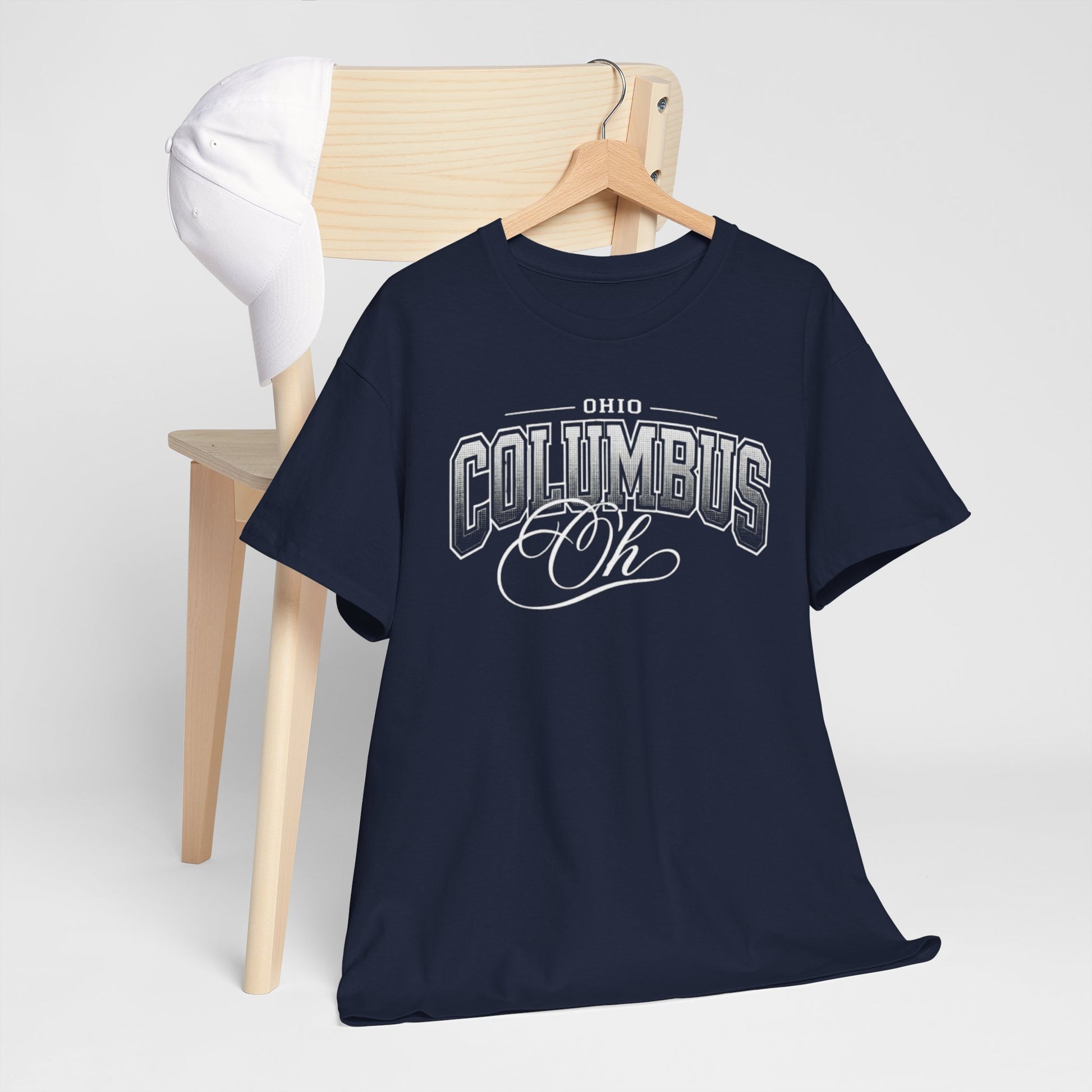Dark Slate Gray Columbus Ohio Retro Graphic Tee — Vintage City Script T-Shirt