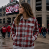 Ohio State - Buckeyes Plaid Game Day Jacket – Red Grey Stadium Style Streetwear for Football Fans