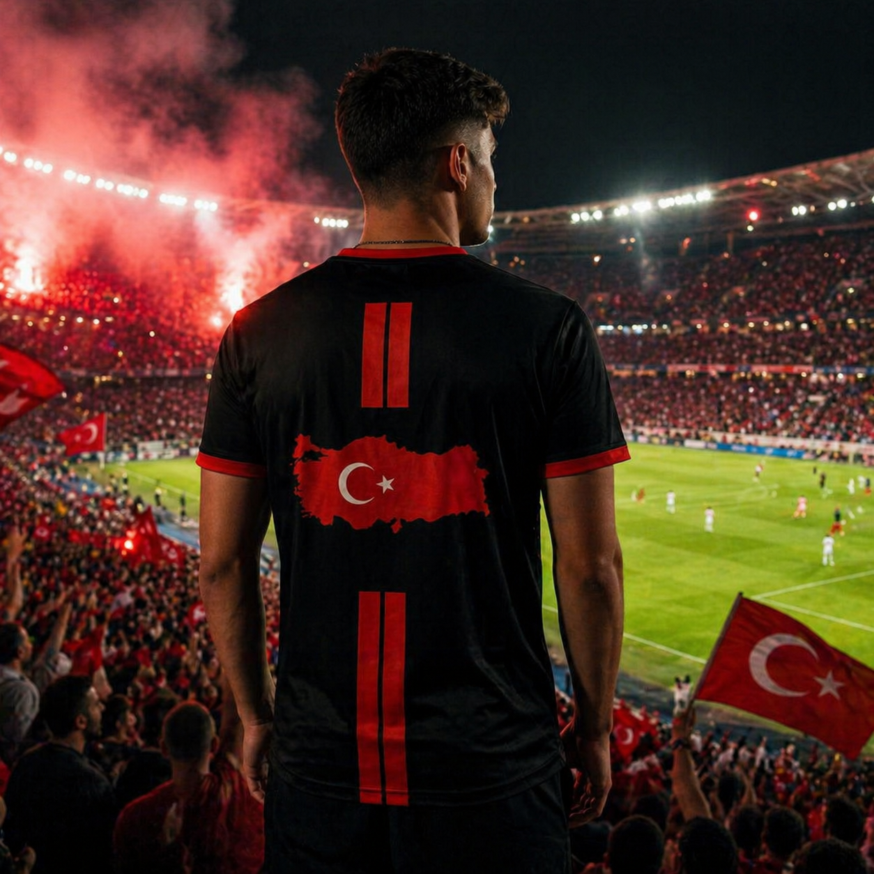 Summer New Turkey Football T-shirt  Breathable Quick-dry Soccer Jersey Turkish Flag Printed Men's Short-sleeved Tee Beachwear
