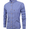 White Smoke Kingstiger Men's casual slim cotton plaid shirt, Casual Breathable Lapel Button Up Long Sleeve Shirt Top for City Walk Street Hanging Outdoor Activities