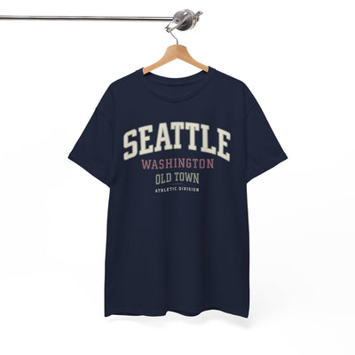 White Smoke Seattle Washington Old Town Tee — Vintage Collegiate City T‑Shirt