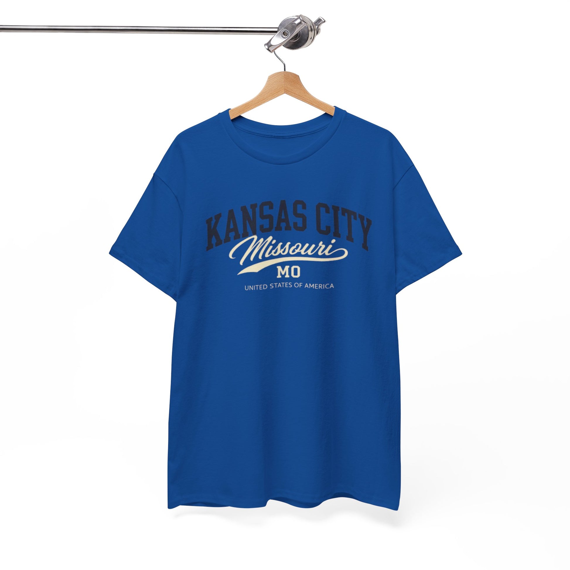White Smoke Kansas City Missouri Vintage Script Tee — KC MO City  T‑Shirt