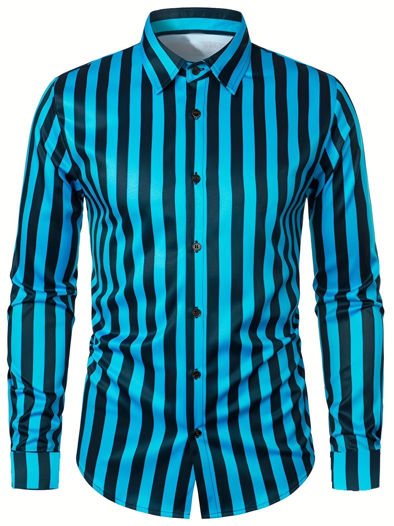 Autumn New Arrival Men's Stylish Striped Long Sleeve Shirt, Slim Fit Casual Top