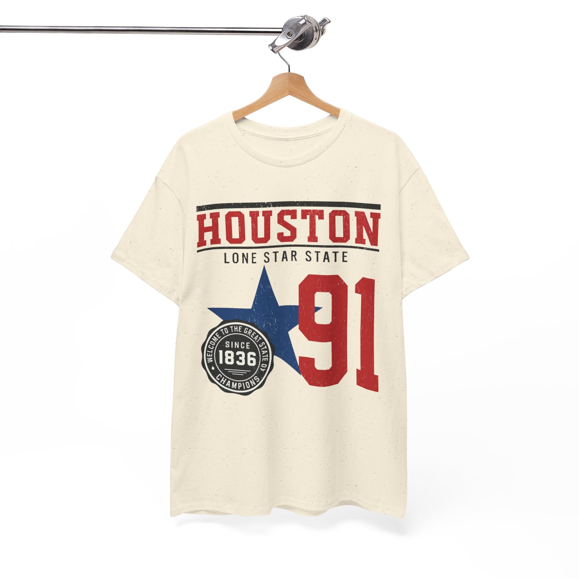 White Smoke Houston 91 Texas Vintage Graphic Tee  City vintage  Lone Star  Houston shirt  Texan apparel  gift