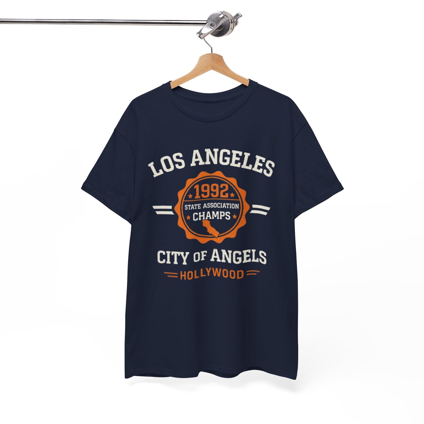 Los Angeles 1992 City of Angels Graphic T-Shirt – Vintage Hollywood Streetwear Tee