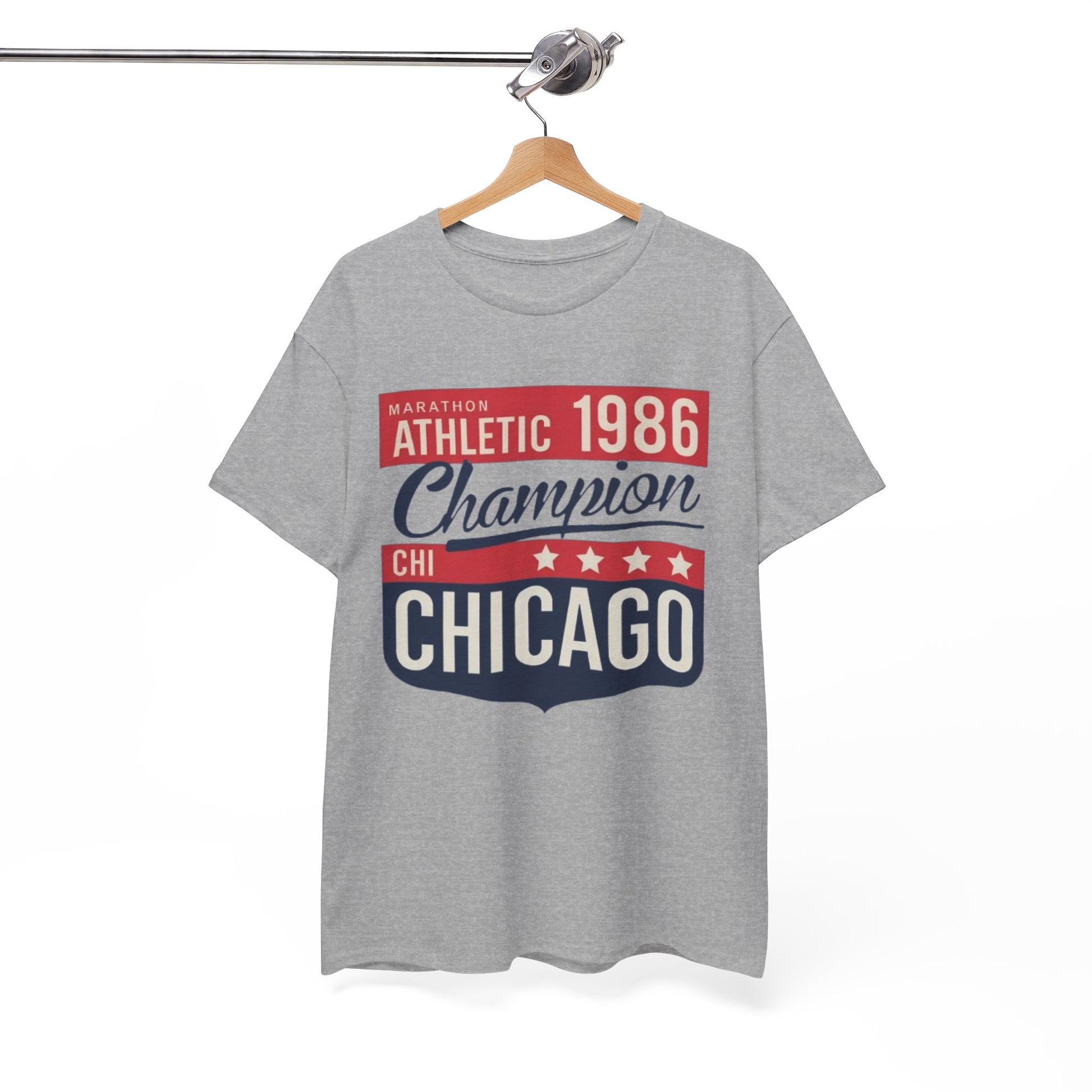 White Smoke Chicago Marathon Champion 1986 T-Shirt – Vintage Athletic Streetwear Tee