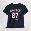 Lavender Austin Texas State 87 Graphic T-Shirt – Vintage Varsity City Streetwear Tee