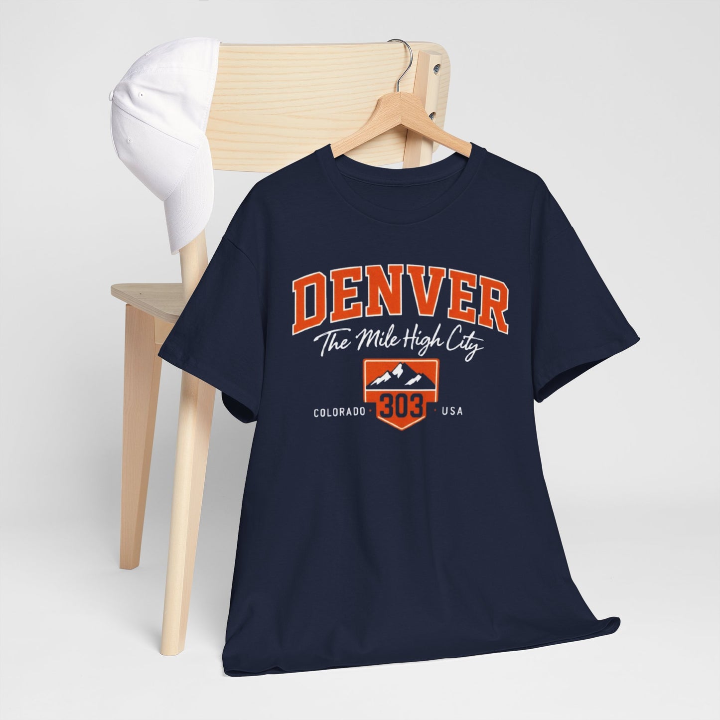 Denver 303 T-Shirt — Retro Orange City Crest Tee