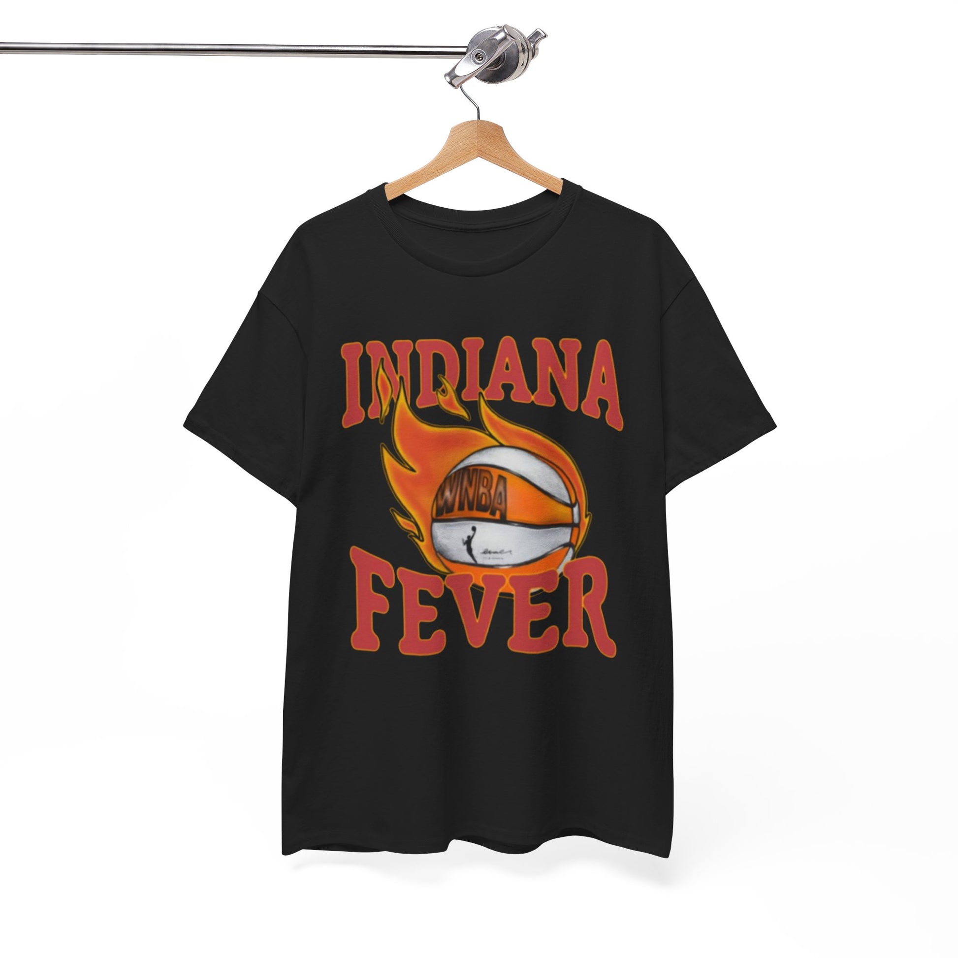 Indiana Fever Basketball Tee — Retro Flaming Ball Design – game day outfit, game day outfit, image 1.0