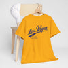 Goldenrod Las Vegas Vintage Script T‑Shirt — Retro Casino Tee
