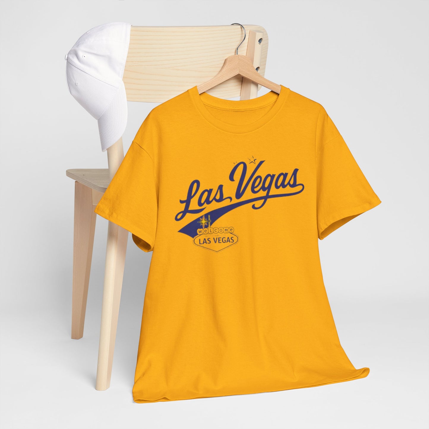 Las Vegas Vintage Script T‑Shirt — Retro Casino Tee