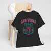 Dark Slate Gray Las Vegas Nevada '77 Crest Tee — Vintage Casino Travel Shirt