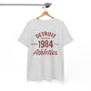 White Smoke Detroit 1984 Athletics T‑Shirt vintage athletic  retro sports tee casual streetwear  Michigan tee  college style