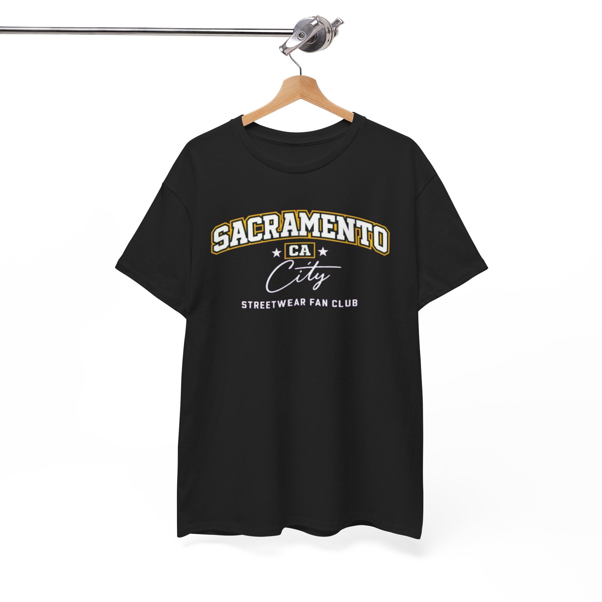 White Smoke Sacramento CA City Streetwear Tee — "Sacramento" Arch T-Shirt