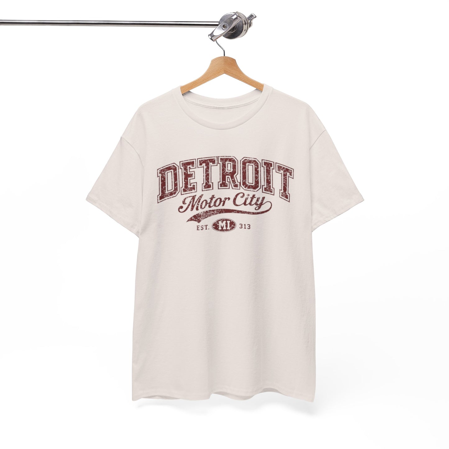 White Smoke Detroit Motor City T‑Shirt — Vintage Automotive Graphic Tee
