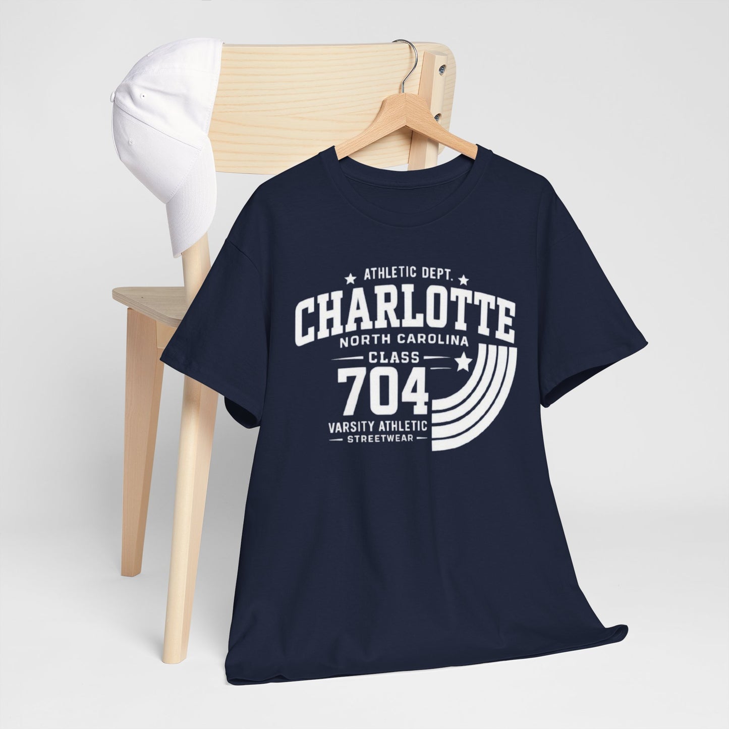Charlotte 704 Varsity Athletic Streetwear T Shirt –  College Graphic Tee