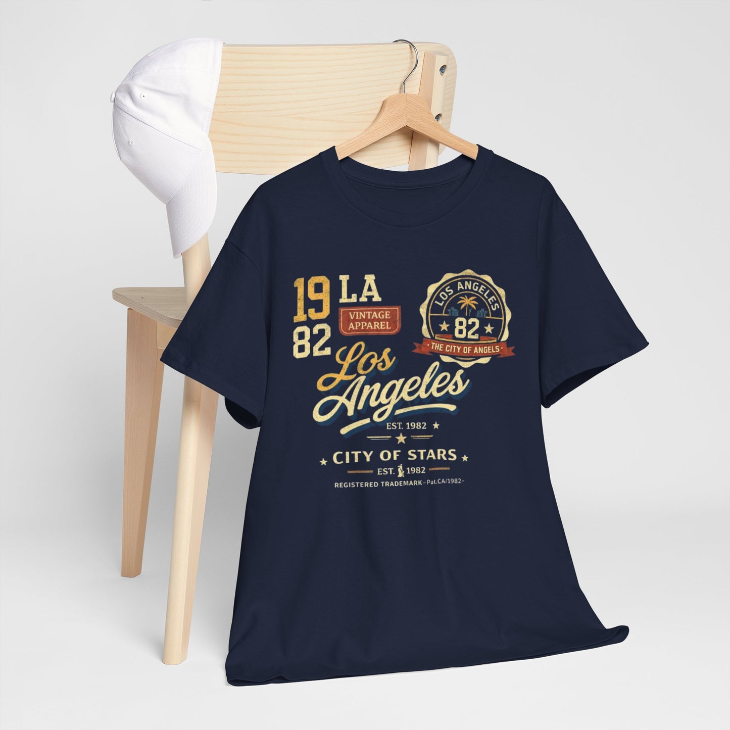 Dark Slate Gray Los Angeles Vintage 1982 Tee — City of Stars Retro Graphic T-Shirt