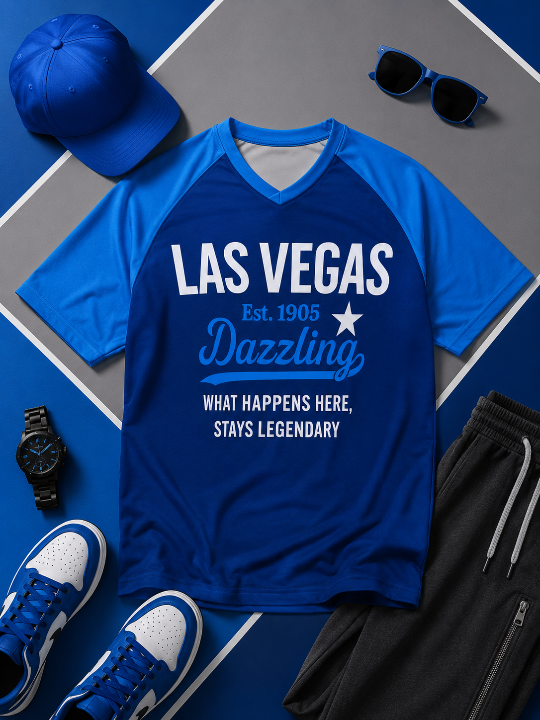 Las Vegas Graphic T-Shirt – Blue City Style Tee streetwear fashion product image 2