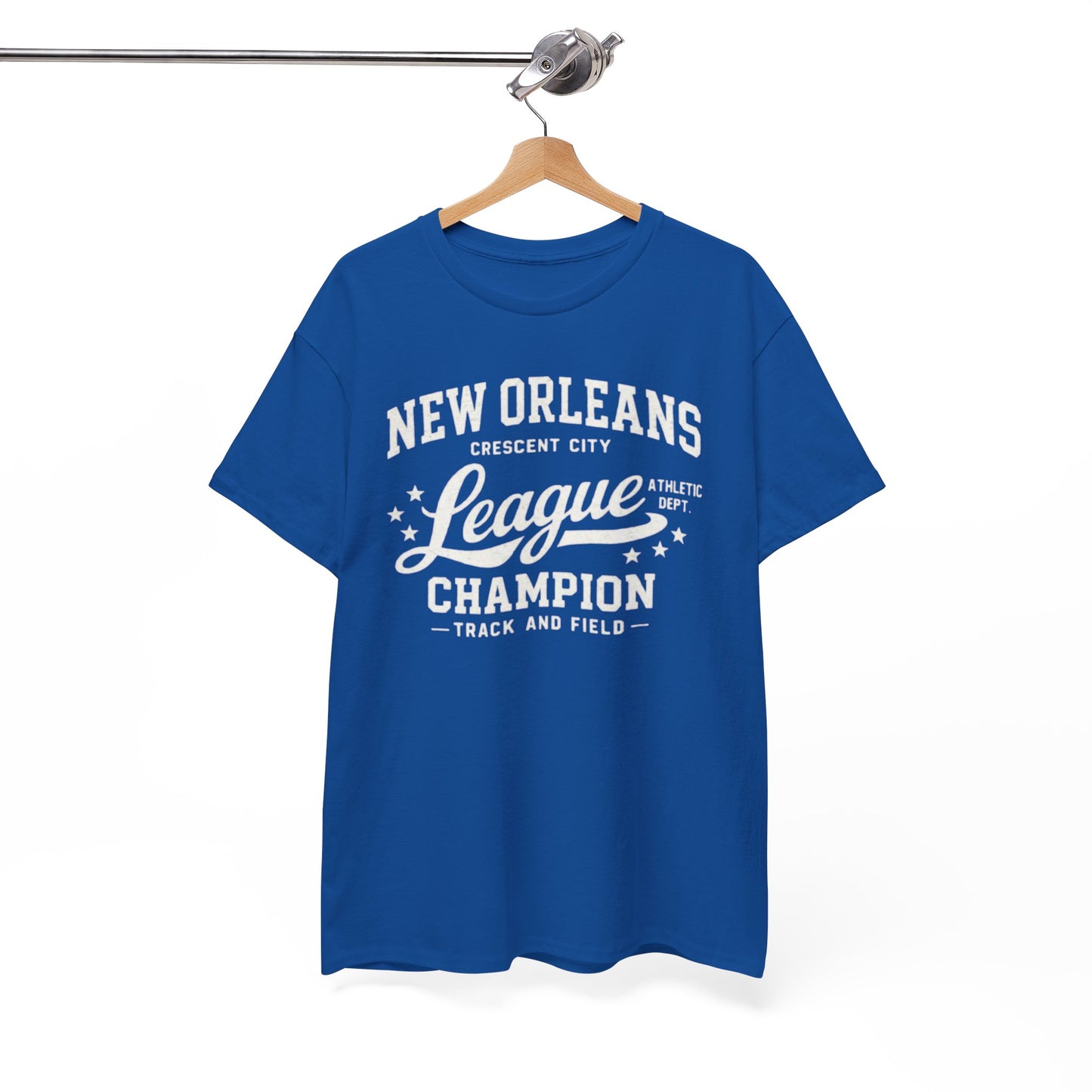 White Smoke New Orleans League Champion Tee — Crescent City Track & Field Vintage Sports Shirt