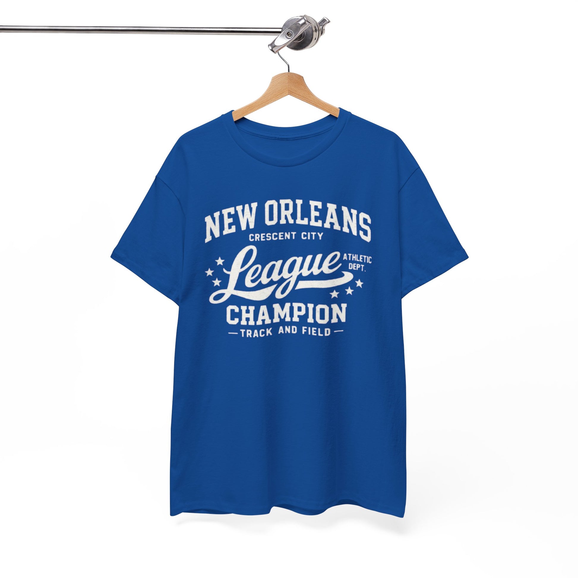 White Smoke New Orleans League Champion Tee — Crescent City Track & Field Vintage Sports Shirt