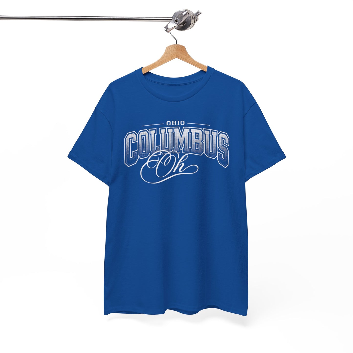 White Smoke Columbus Ohio Retro Graphic Tee — Vintage City Script T-Shirt