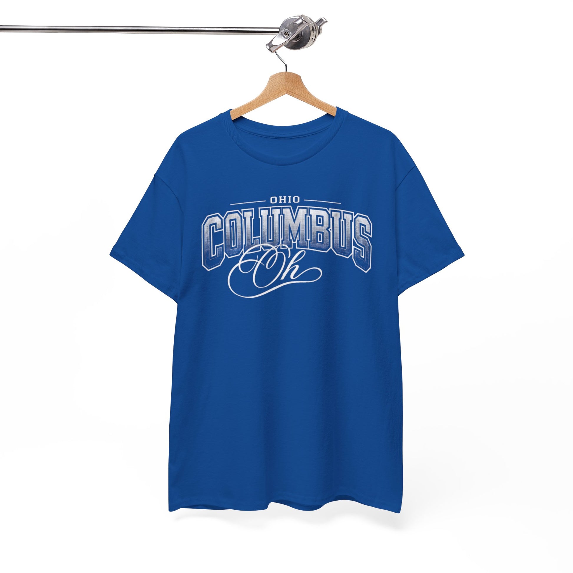 White Smoke Columbus Ohio Retro Graphic Tee — Vintage City Script T-Shirt