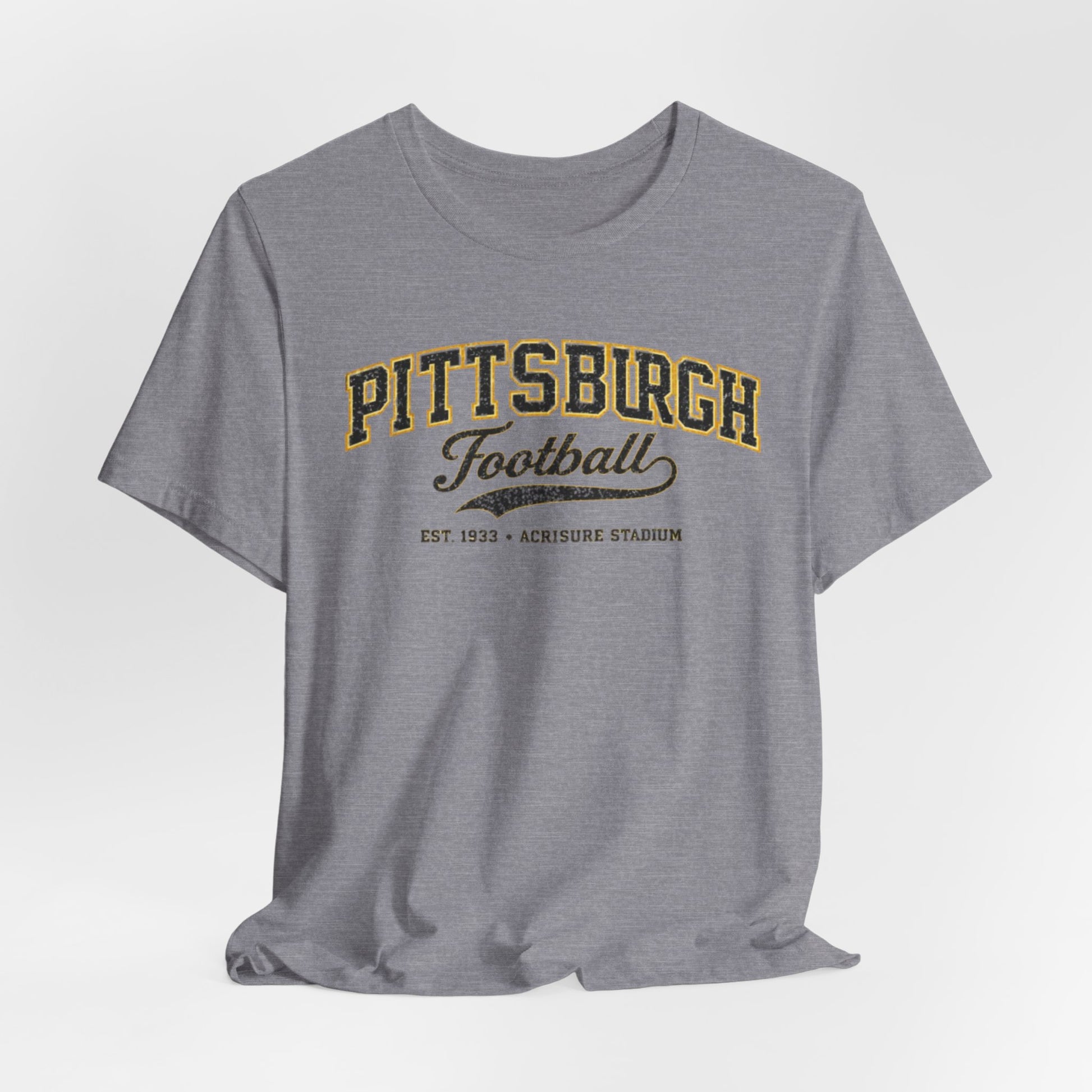 Lavender Pittsburgh Football Tee – Vintage Collegiate Crewneck T-Shirt