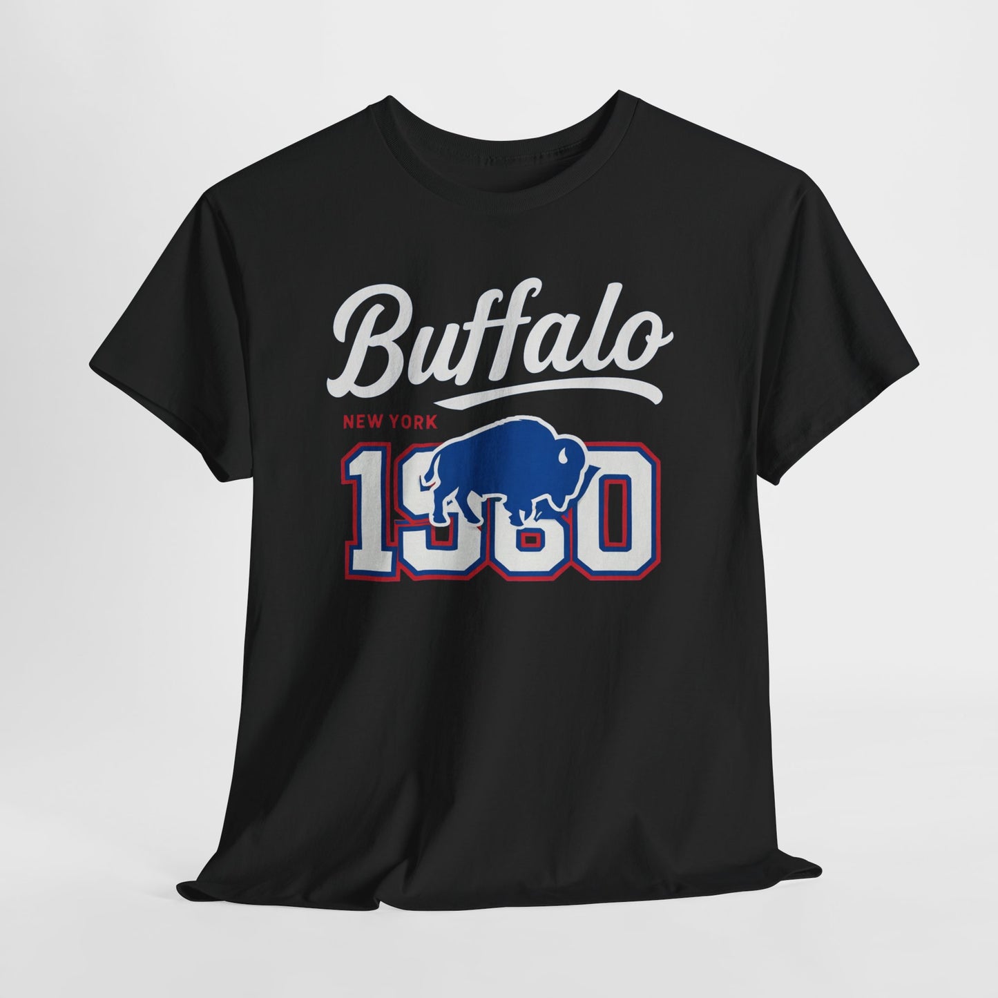 Dark Slate Gray Vintage Buffalo Graphic Tee — '1980' Distressed Hometown t-shirt  retro graphic tee  collegiate distressed shirt