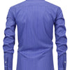 White Smoke Men's Fashion Casual Digital Stripe Long-Sleeve Shirt, Stretch Wrinkle-Resistant Premium Versatile Lightweight Date Shirt