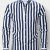 White Smoke New Men's Formal Long Sleeve Thick Stripe Shirt, Easy Care, Versatile Business Casual Professional Shirt, Holiday Gift
