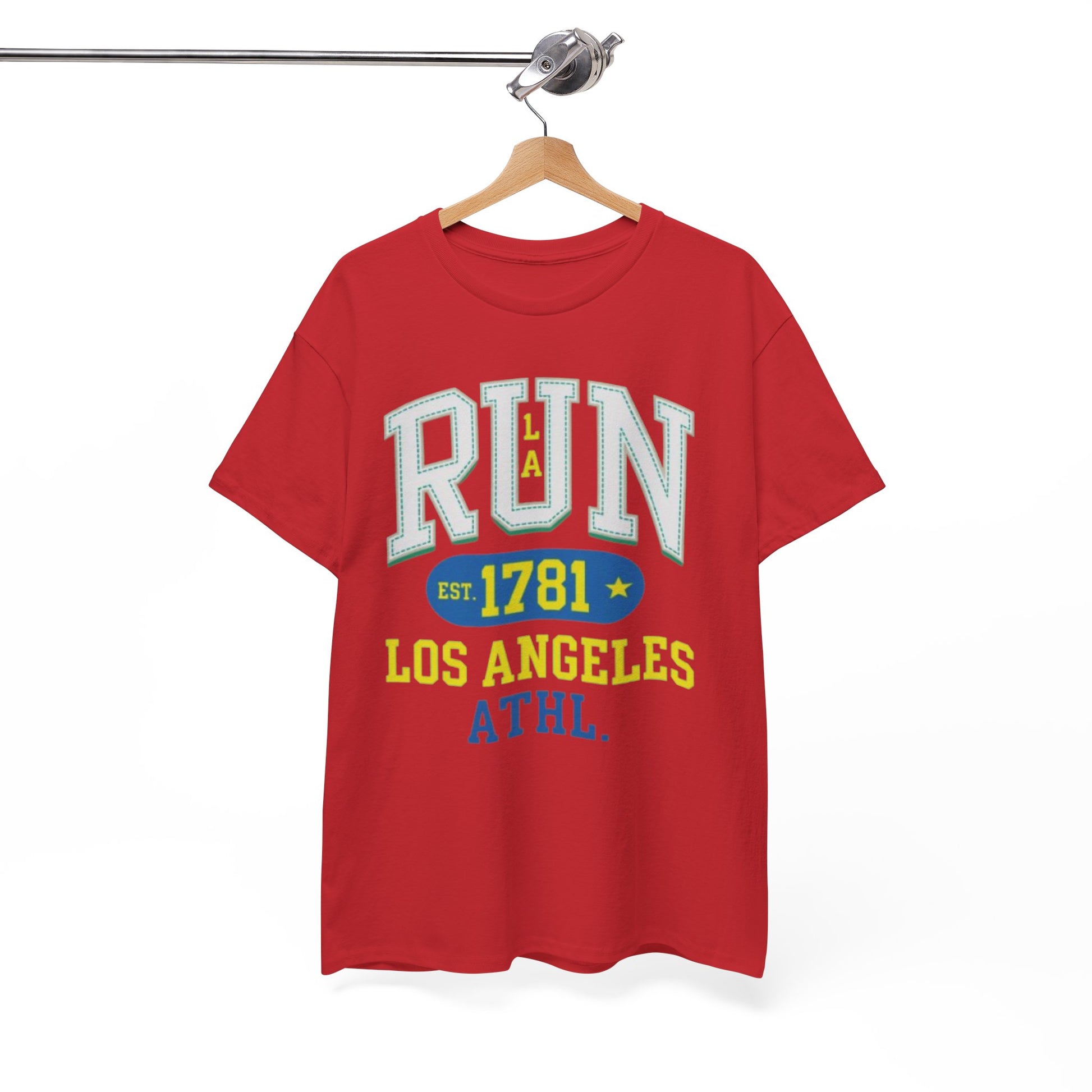 White Smoke Run Los Angeles Athletic Tee — Vintage Collegiate Running Shirt (Est. 1781)