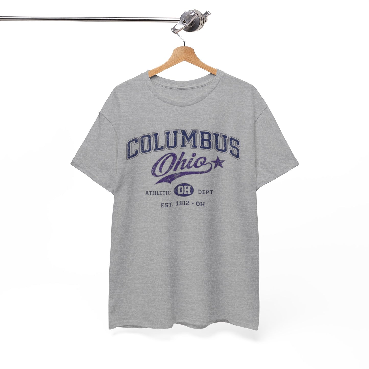 White Smoke Columbus Ohio Athletic Tee – Vintage Collegiate Graphic T-Shirt