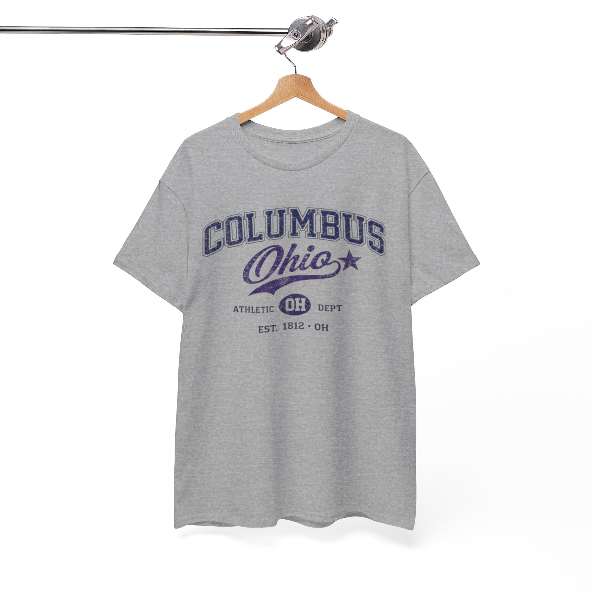 White Smoke Columbus Ohio Athletic Tee – Vintage Collegiate Graphic T-Shirt