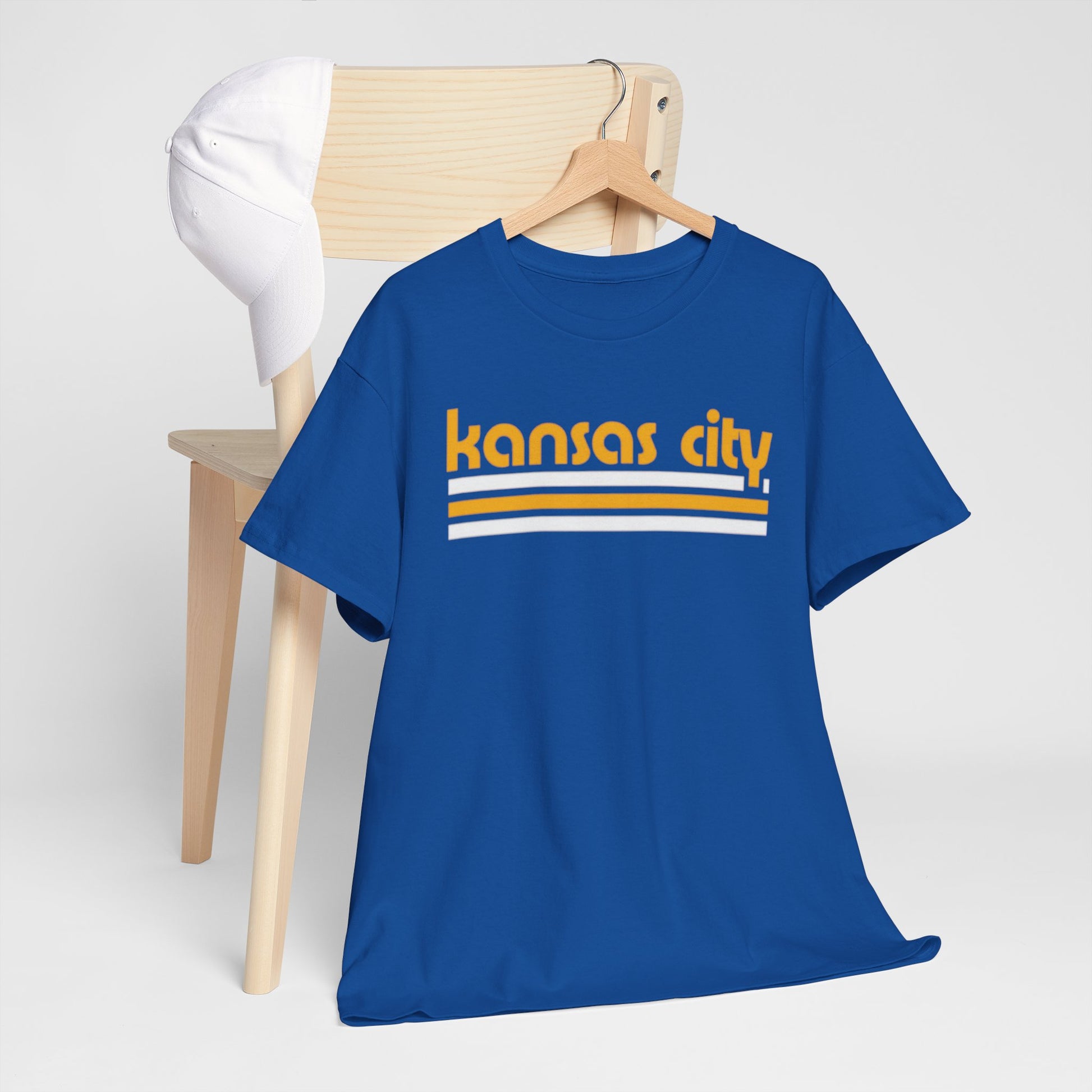 Dark Slate Blue Kansas City Retro Tee — Vintage Striped City T‑Shirt