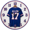 Wall clock with a blue sports jersey design featuring the name 'Allen' and number '17'.