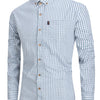 Light Steel Blue 1pc Men'S Casual Plaid Shirt | Long Sleeve, Non-Stretch Fabric, Single Breasted, Left Chest Pocket, Ideal for Daily Commute and Business Casual Occasions