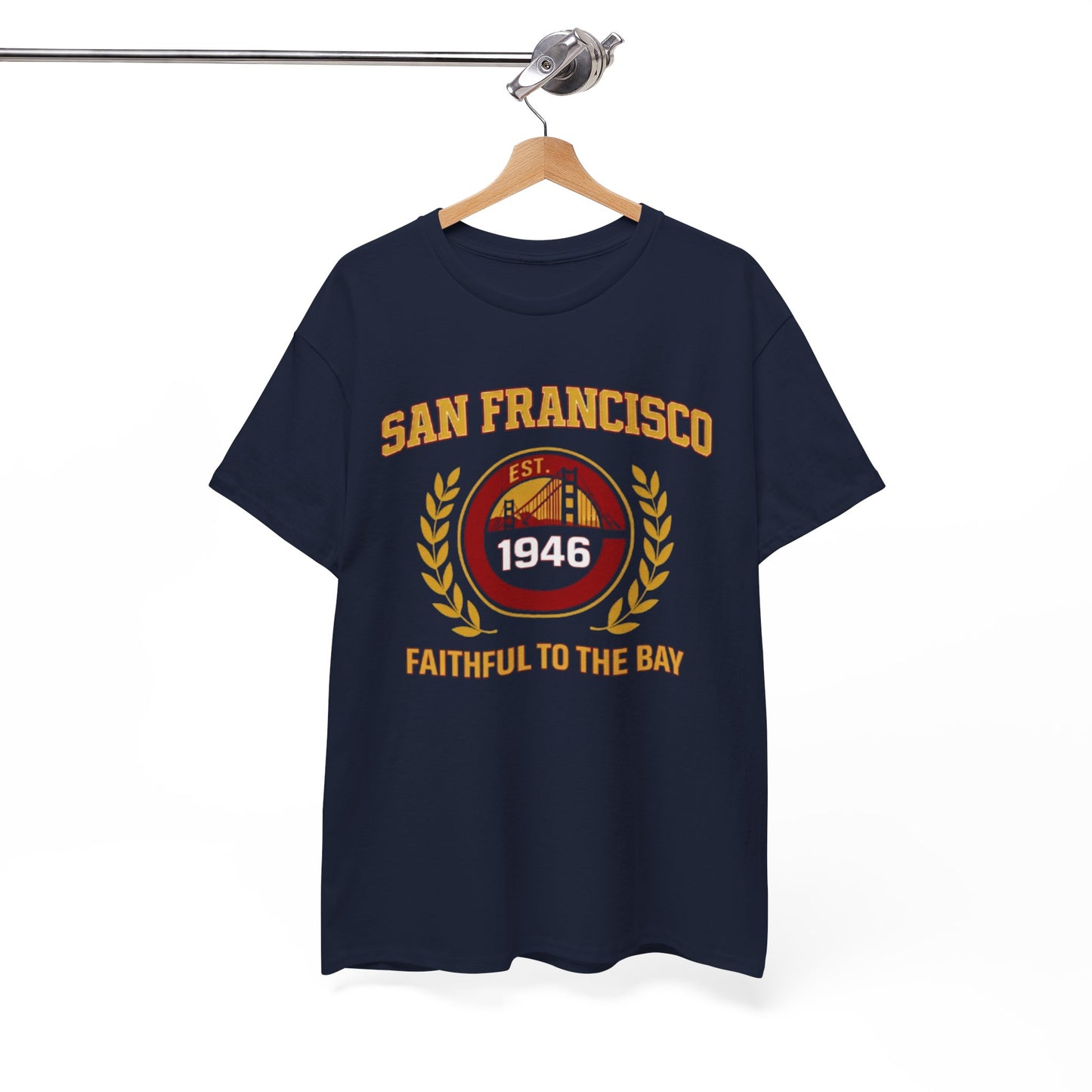 White Smoke San Francisco football  "Faithful to the Bay" T-Shirt — Vintage Golden Gate Crew Tee