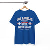 White Smoke Los Angeles Baseball Tee — West Coast "Since 1883" Vintage Sport T‑Shirt