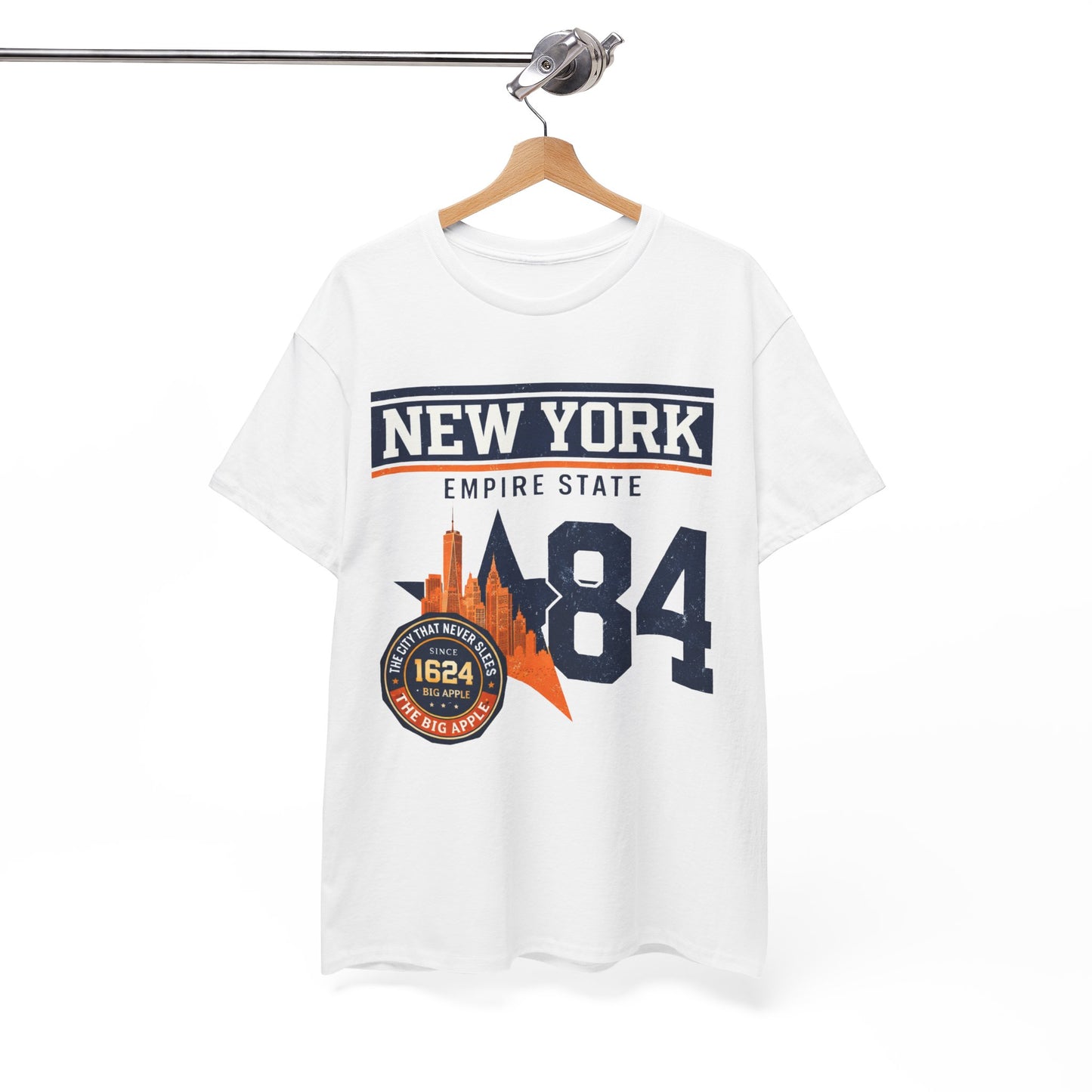 White Smoke New York Empire State '84 Graphic Tee — Vintage City Skyline T‑Shirt