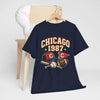 Dark Slate Gray Chicago 1987 Vintage Sports T-Shirt – Retro Baseball and Football Graphic Tee