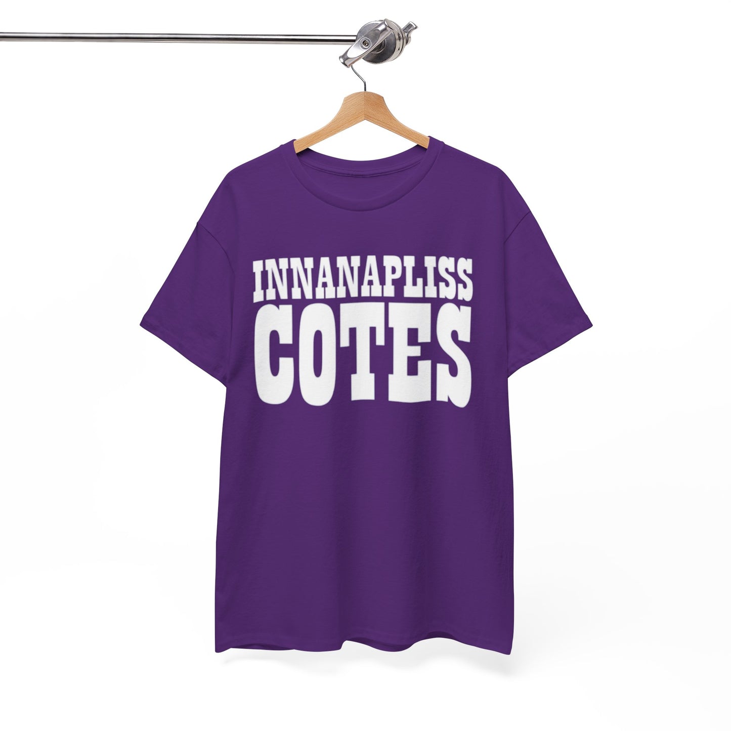 White Smoke Indianapolis Colts InnanaPliss Cotes Tee — Bold Text Graphic T-Shirt