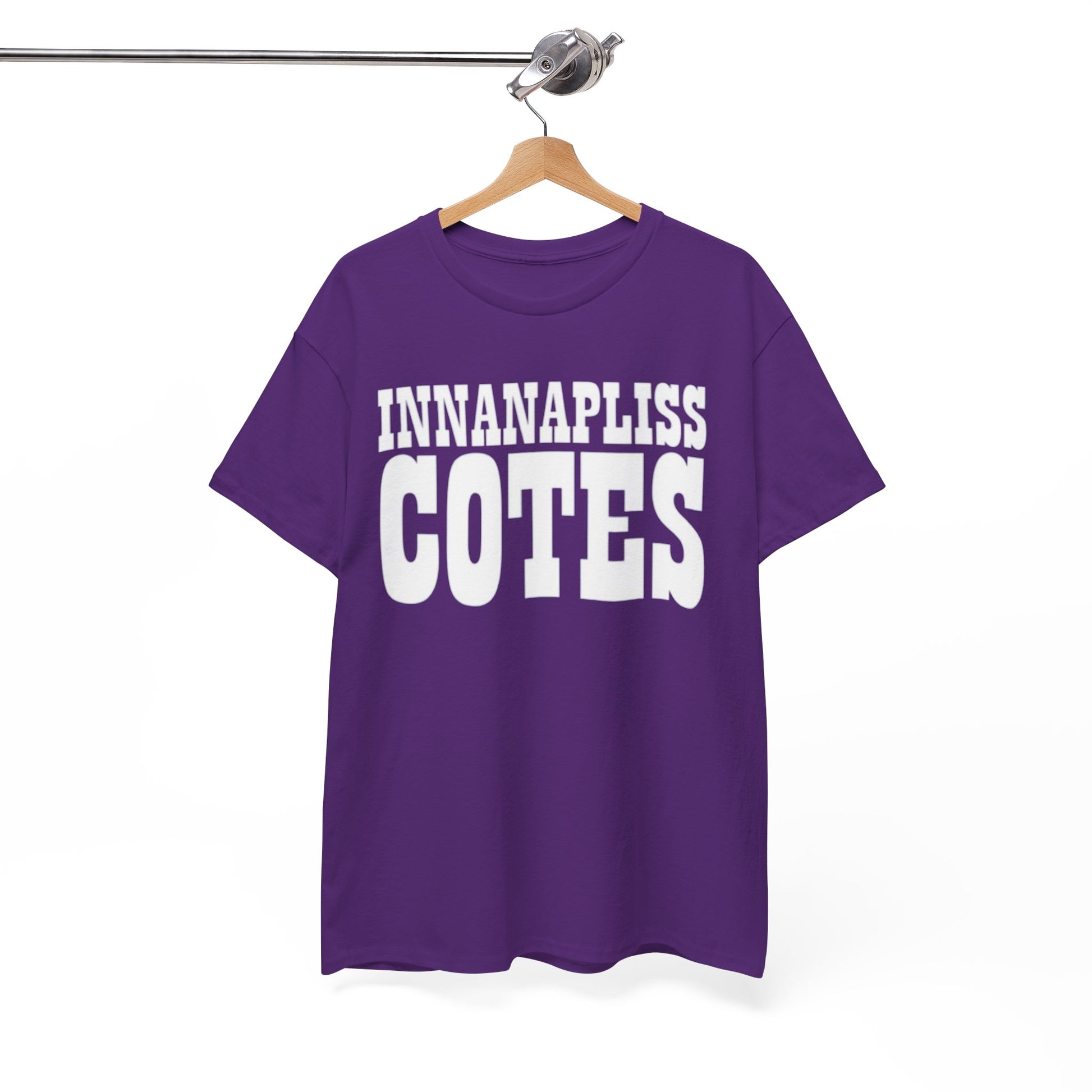 White Smoke Indianapolis Colts InnanaPliss Cotes Tee — Bold Text Graphic T-Shirt
