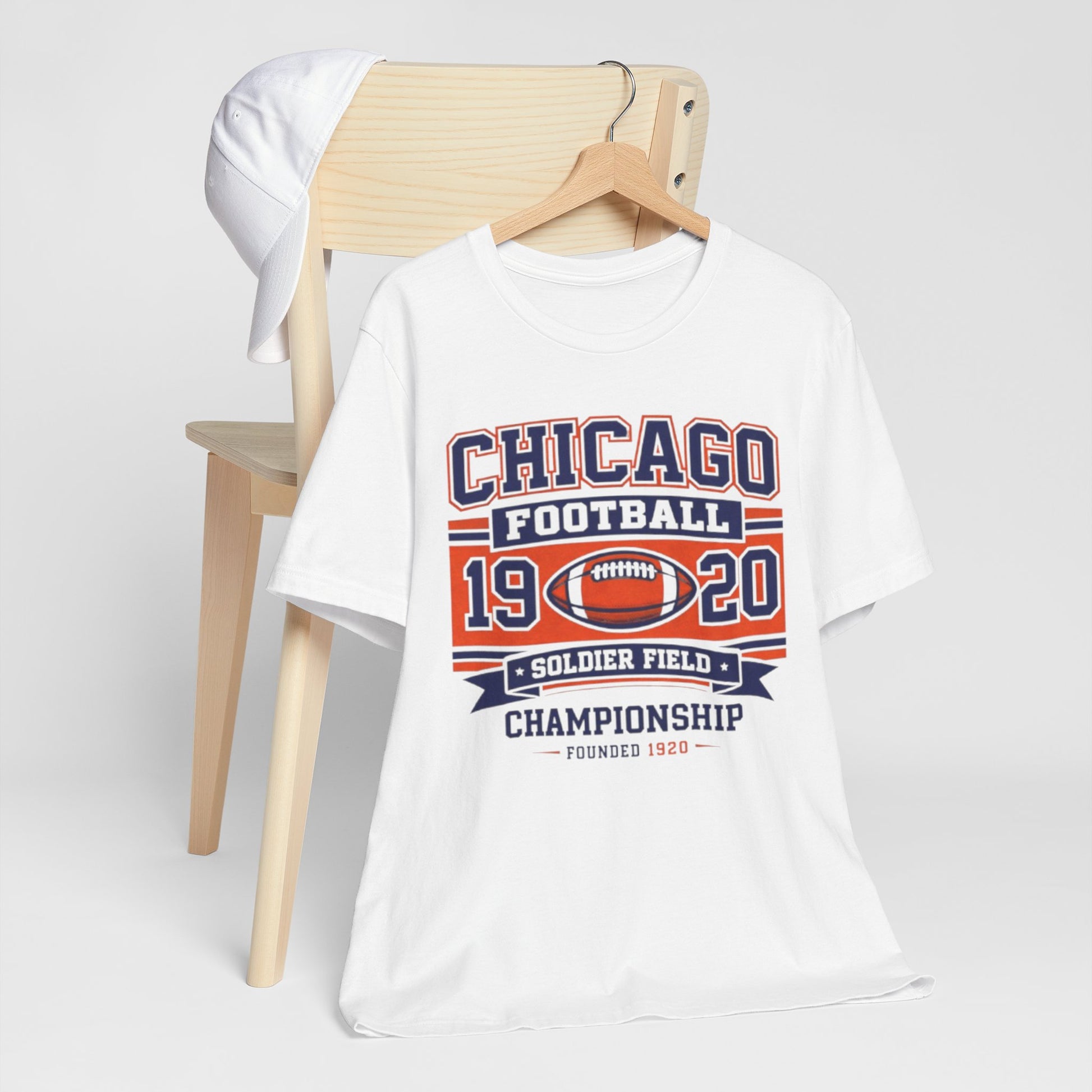 Lavender Chicago Football 1920 Championship Tee — Soldier Field Vintage Sports T‑Shirt