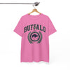 White Smoke Buffalo Crest Tee – Vintage Buffalo Logo T-Shirt