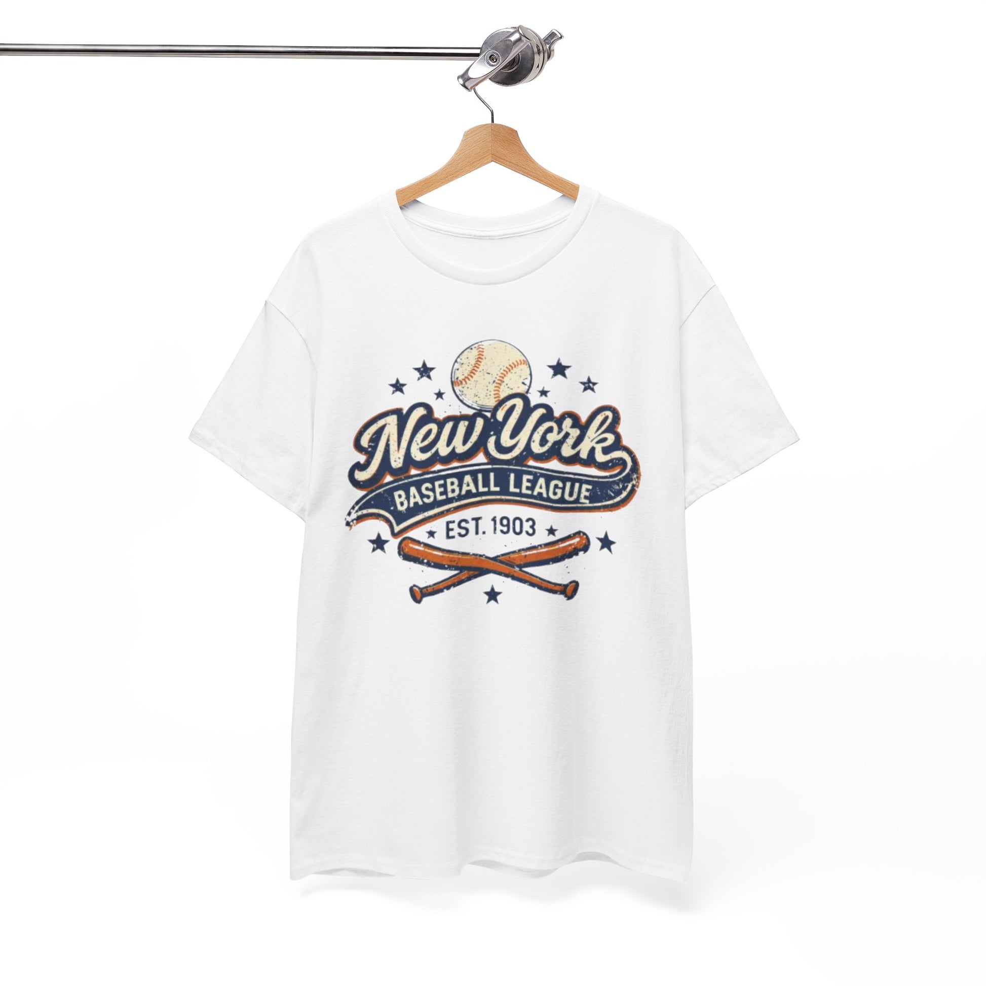 Baseball Tee — New York Baseball League "Est. 1903" Vintage Graphic – lightweight game day shirt, game day outfit, image 1.0