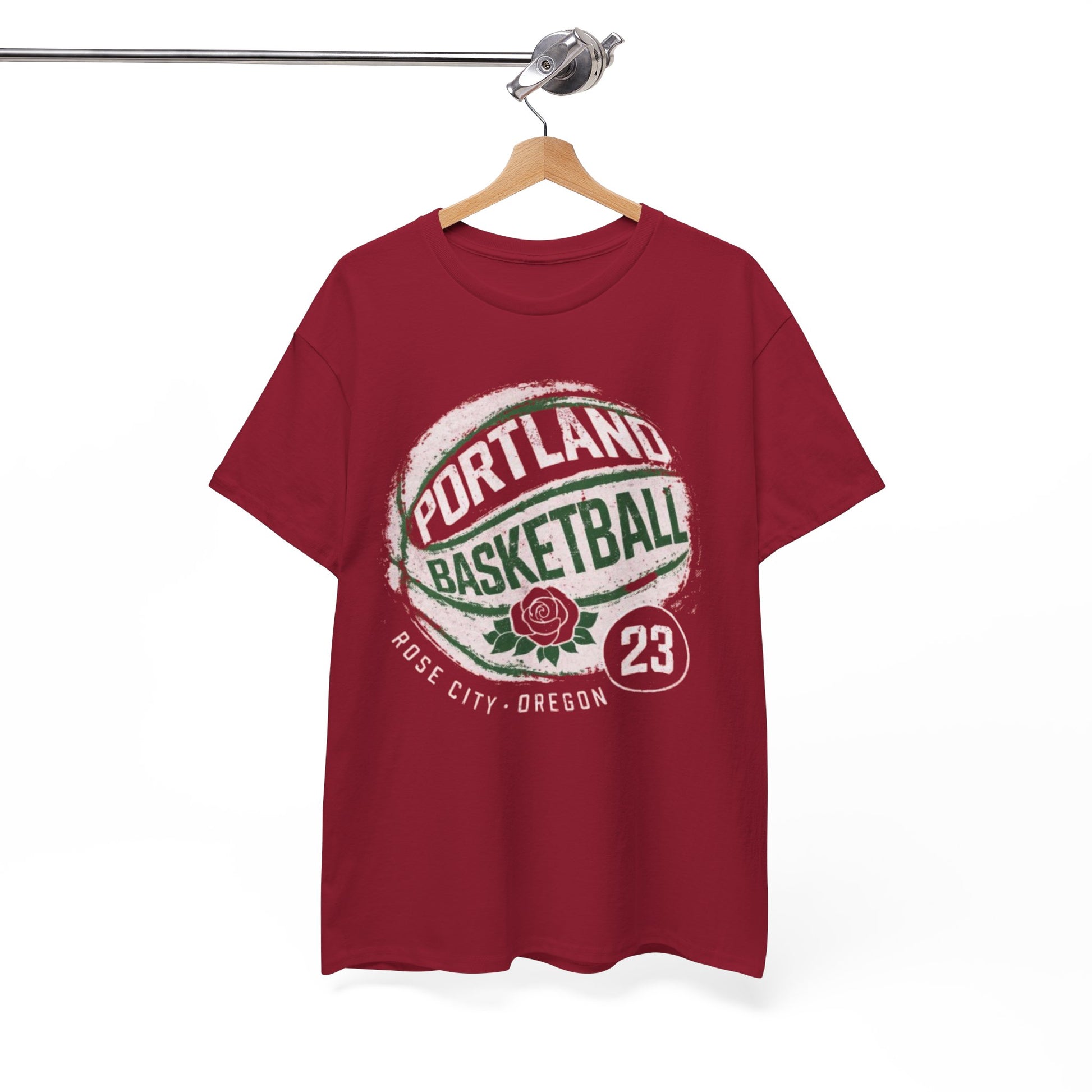 White Smoke Portland Basketball Rose City Tee — Vintage Hoop Shirt